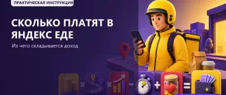 Сколько платят курьеру Яндекс Еды в 2026 году: из чего складывается доход: обложка