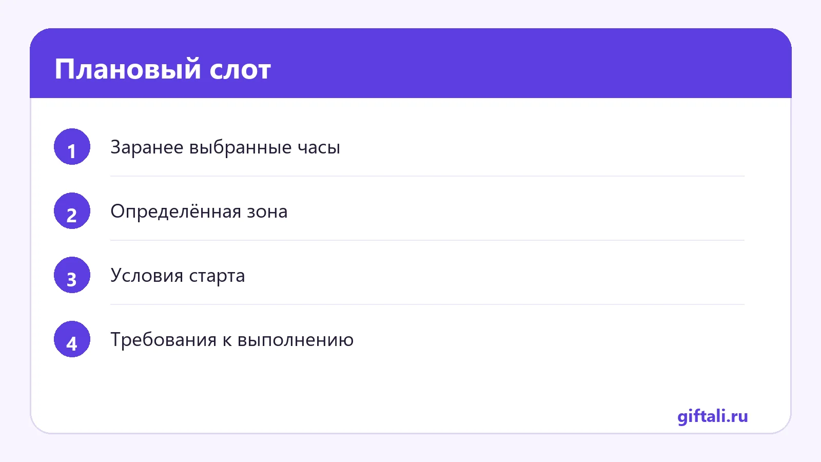Плановый слот