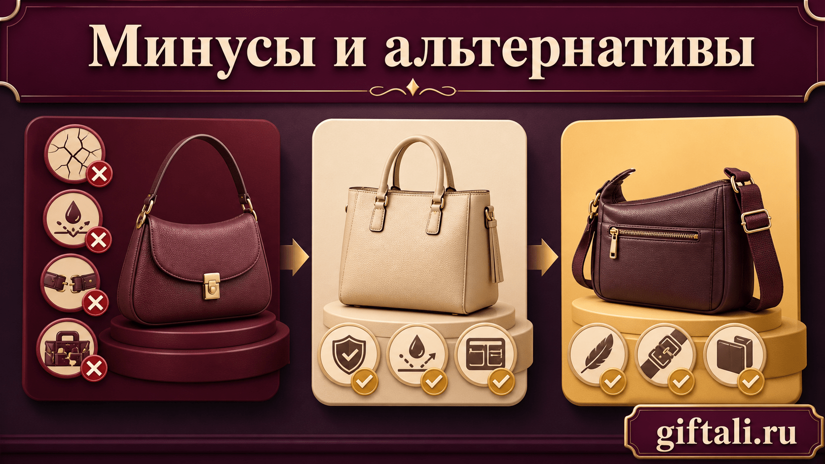 Недостатки товара и два альтернативных варианта