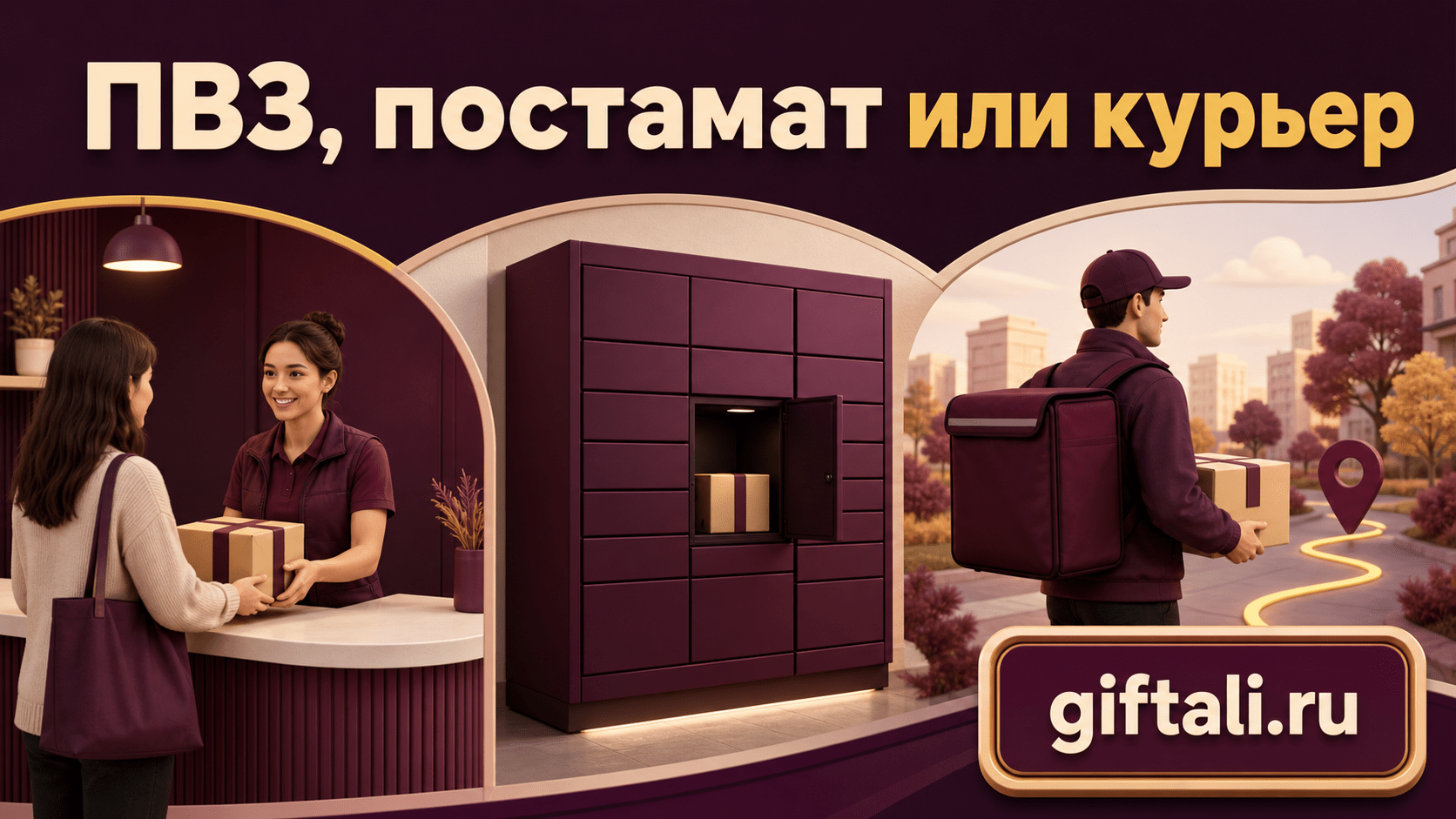 Сравнение доставки в пункт выдачи, постамат и курьером