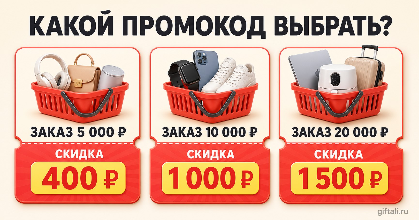 Как выбрать промокод AliExpress по сумме заказа