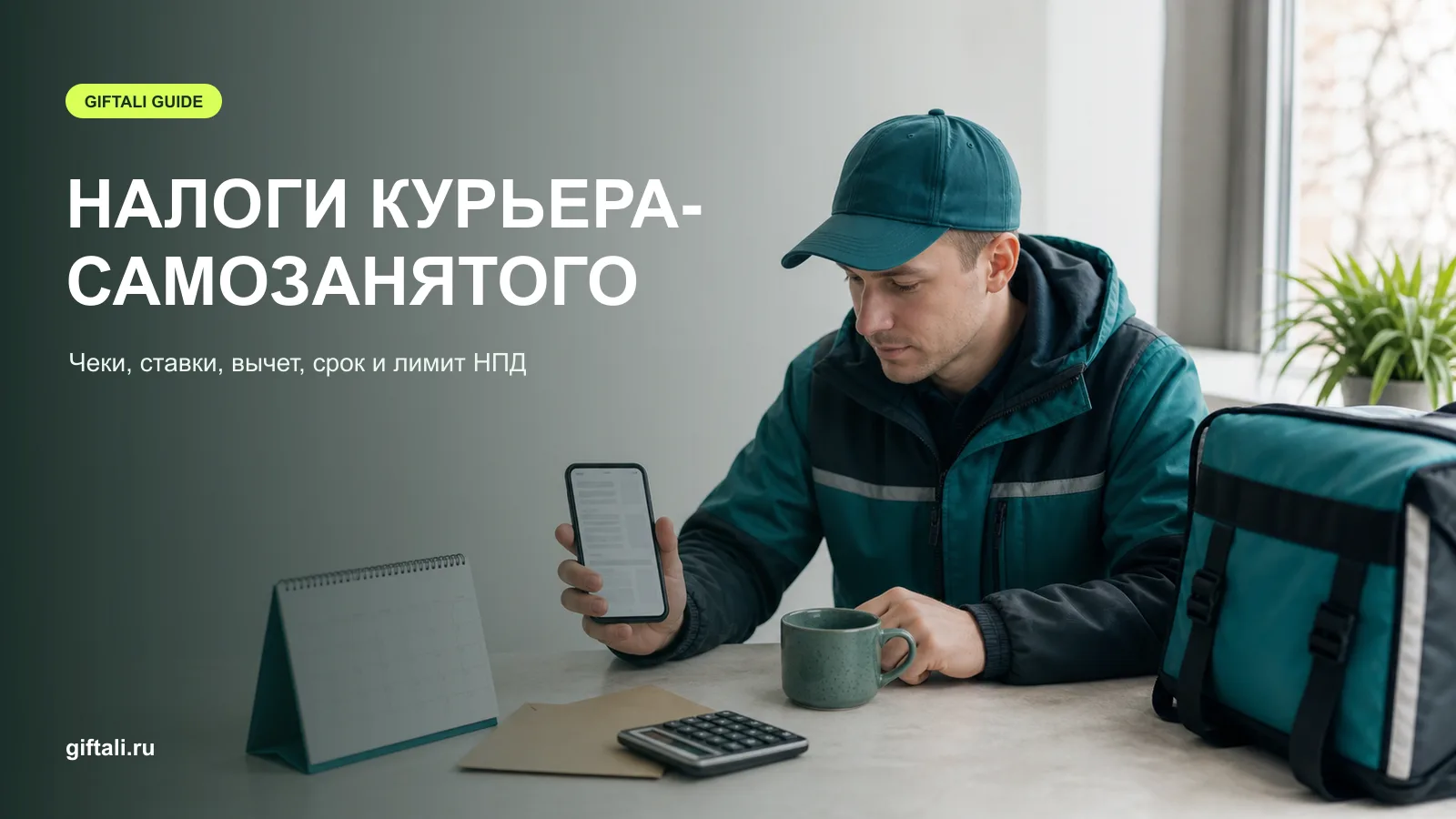 Курьер-самозанятый проверяет чеки и налог в приложении