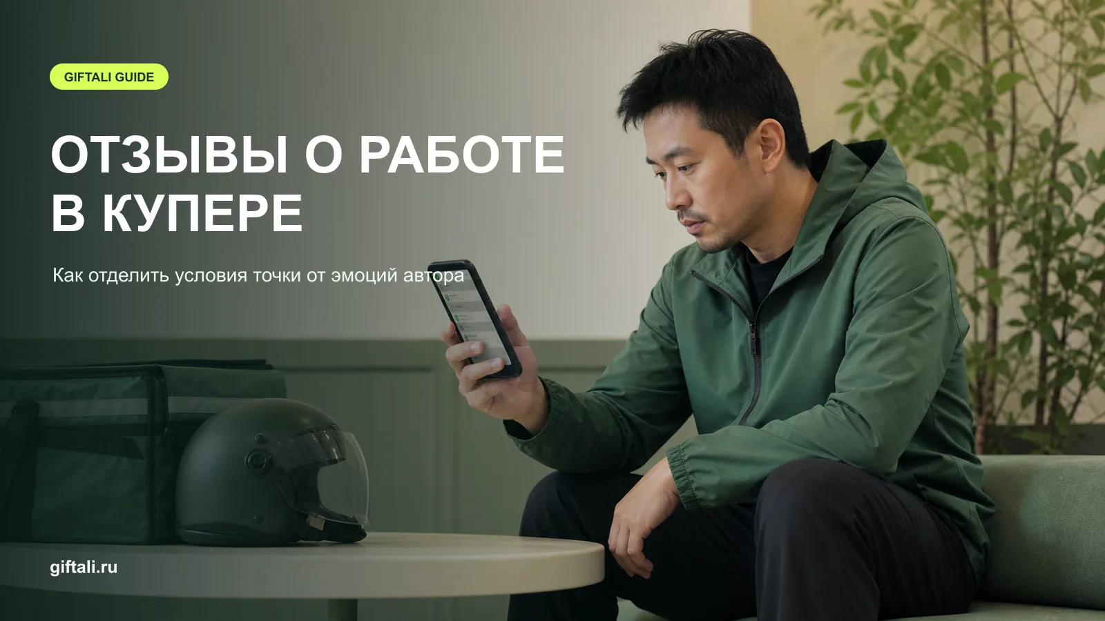 Курьер изучает отзывы о работе в Купере